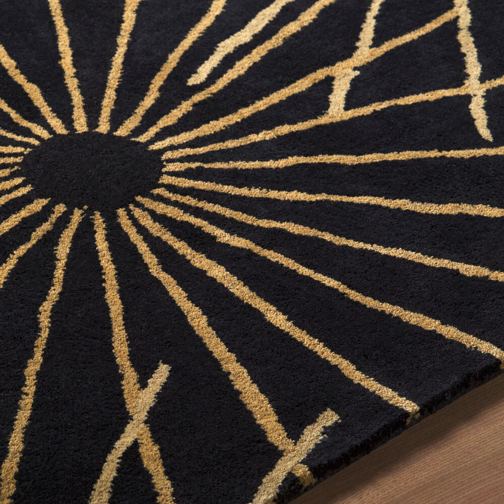 Forum Black/Tan Handmade Rug - texture