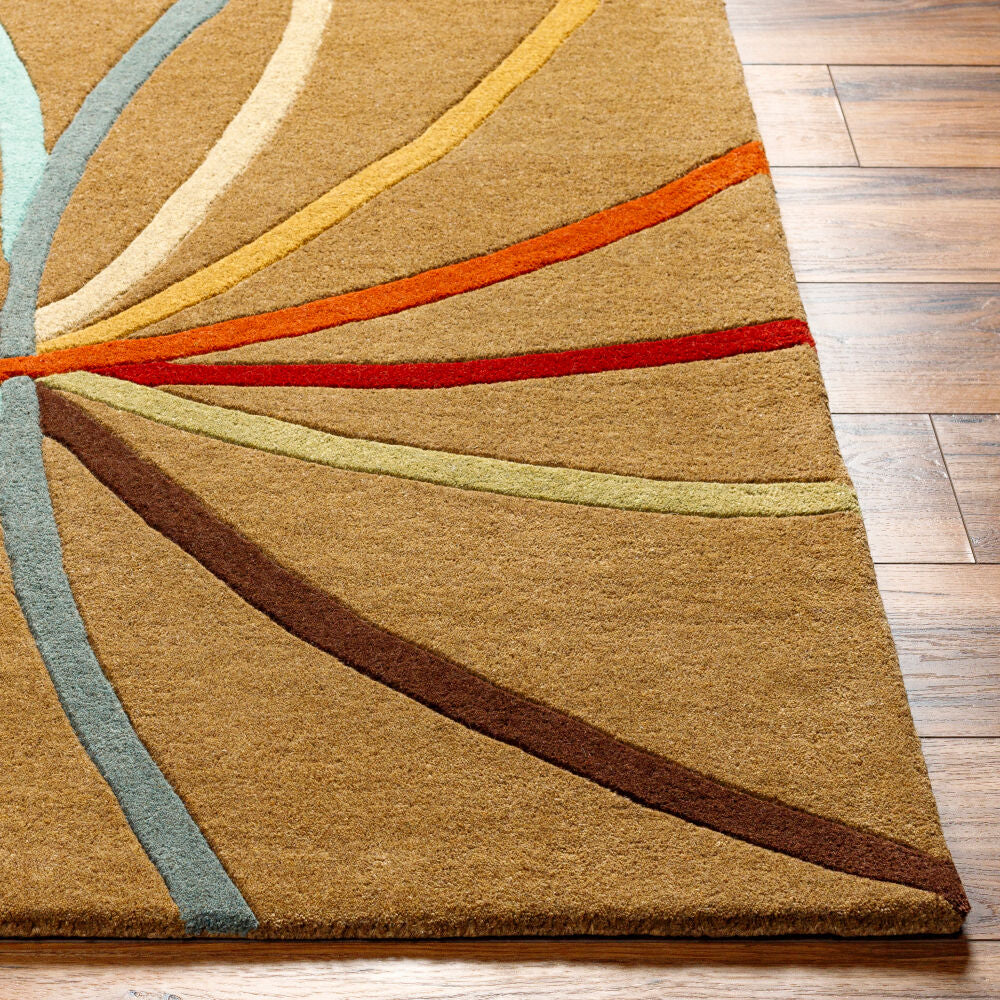 Forum Aqua/Wheat Handmade Rug - front