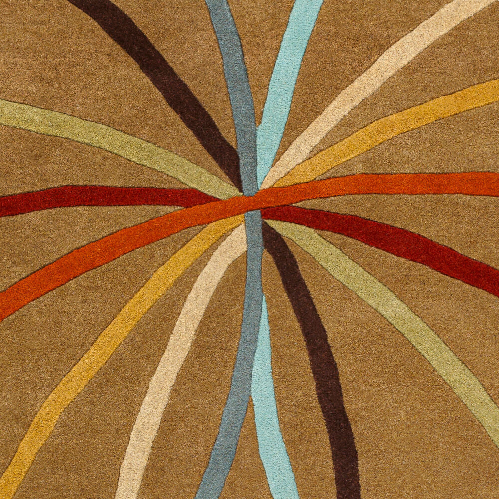Forum Aqua/Wheat Handmade Rug - swatch