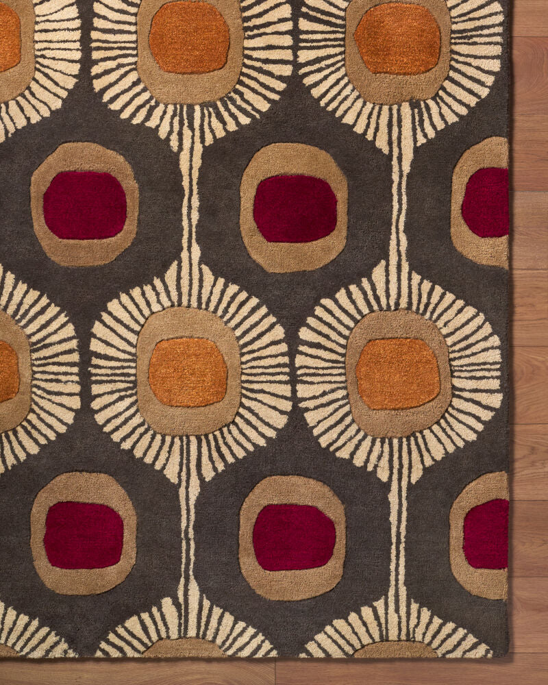 Forum Brown/Tan Handmade Rug - overhead