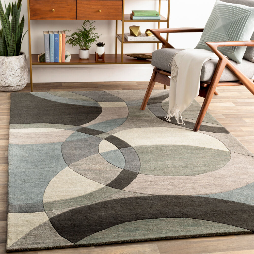 Forum Black/Taupe Handmade Rug FM-7193 - roomscene