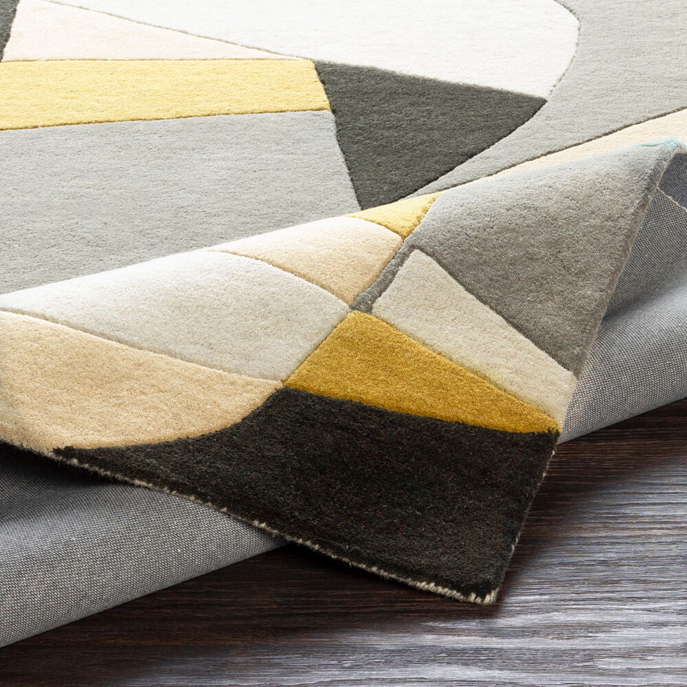 Forum Beige/Olive Handmade Rug - fold