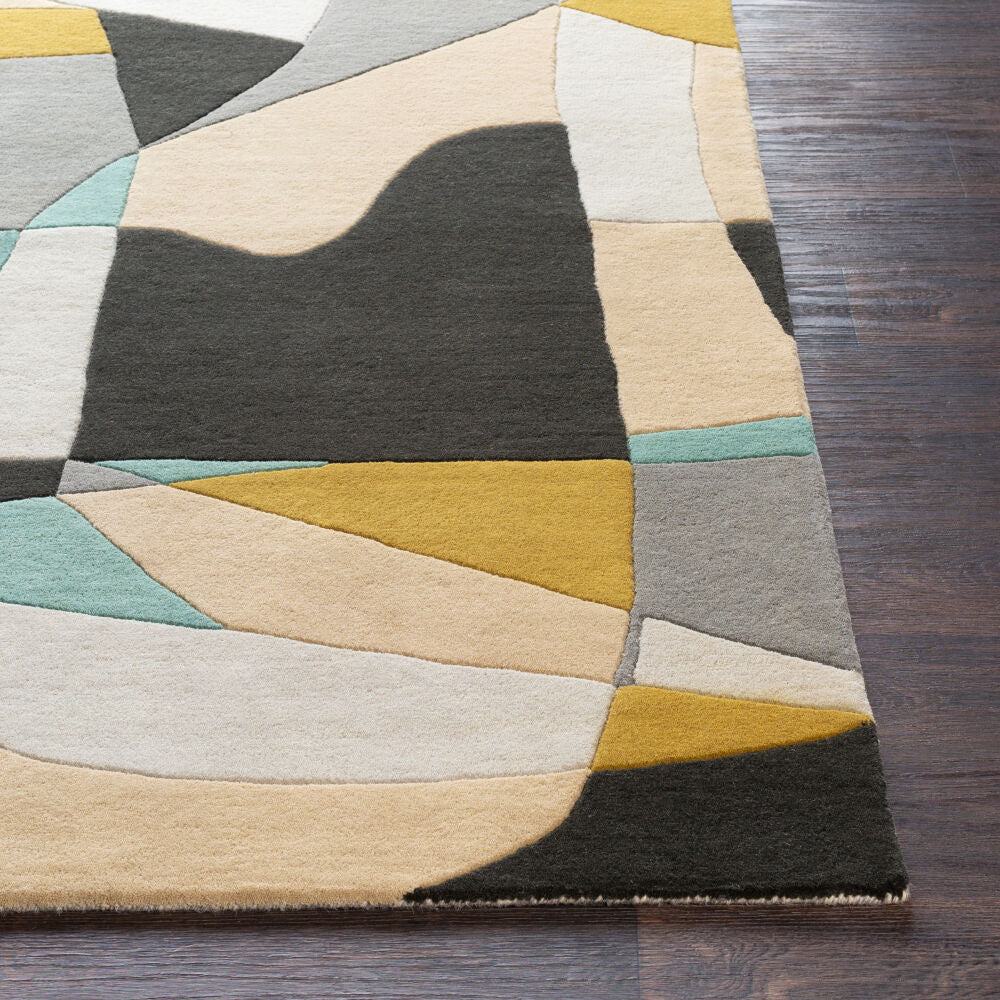 Forum Beige/Olive Handmade Rug - front