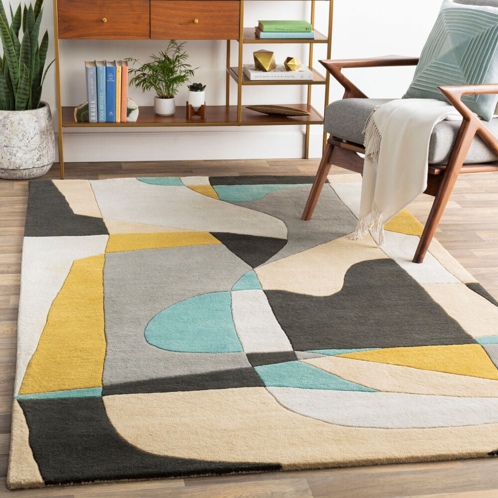 Forum Beige/Olive Handmade Rug - roomscene