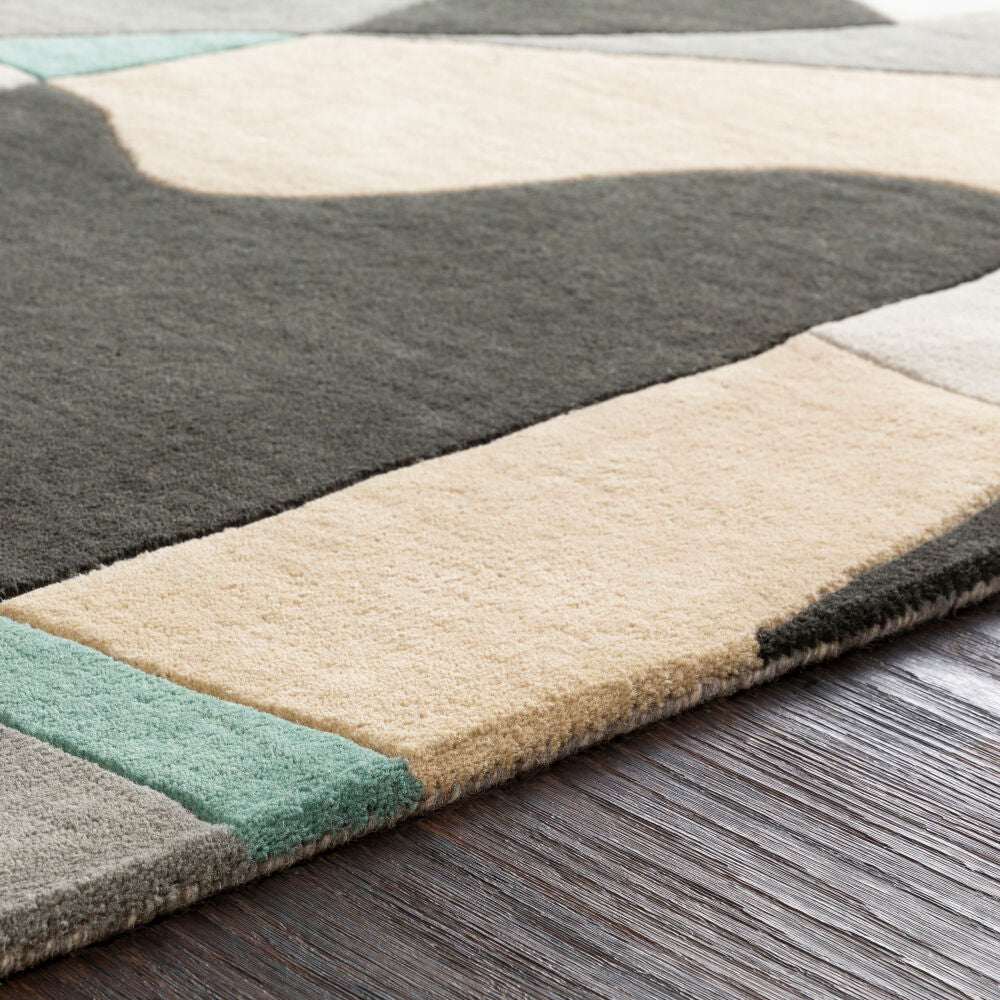 Forum Beige/Olive Handmade Rug - texture