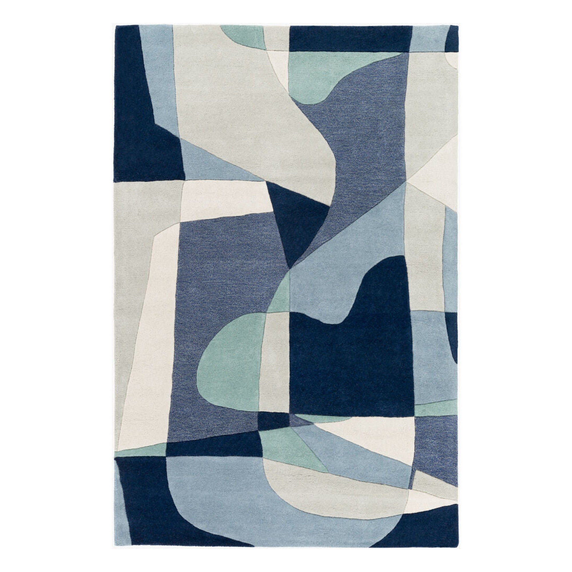 Forum Dark Blue/Oatmeal Handmade Rug - 10' x 14'