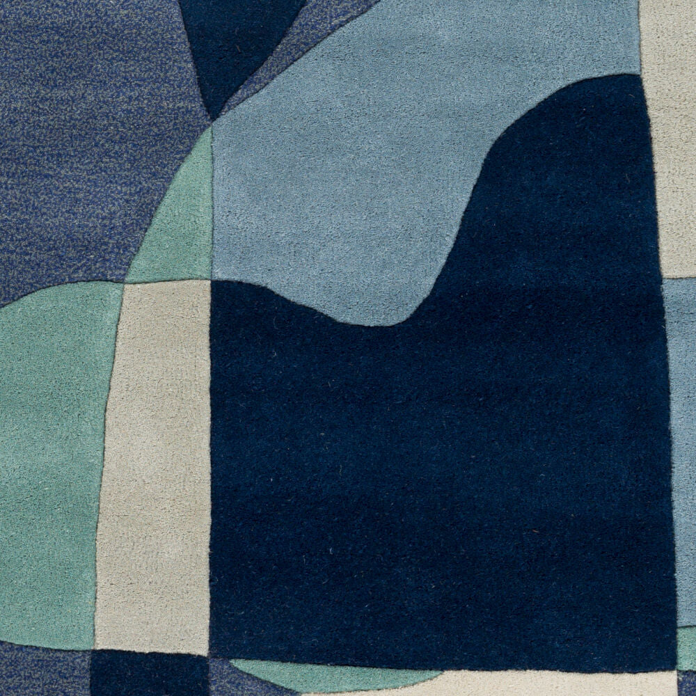 Forum Dark Blue/Oatmeal Handmade Rug - swatch