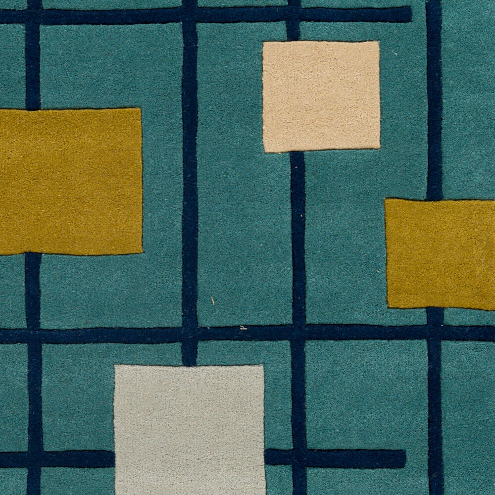 Forum Dark Blue/Sage Handmade Rug - swatch