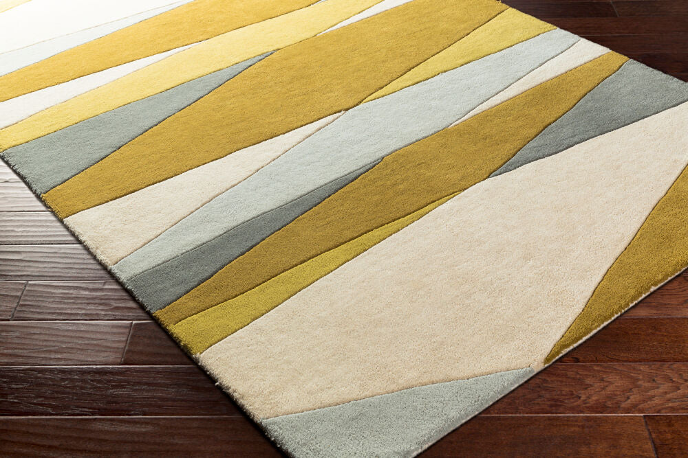 Forum Gray/Yellow Handmade Rug - corner