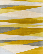 Forum Gray/Yellow Handmade Rug - 10' x 14'