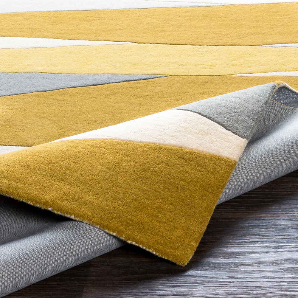 Forum Gray/Yellow Handmade Rug - fold