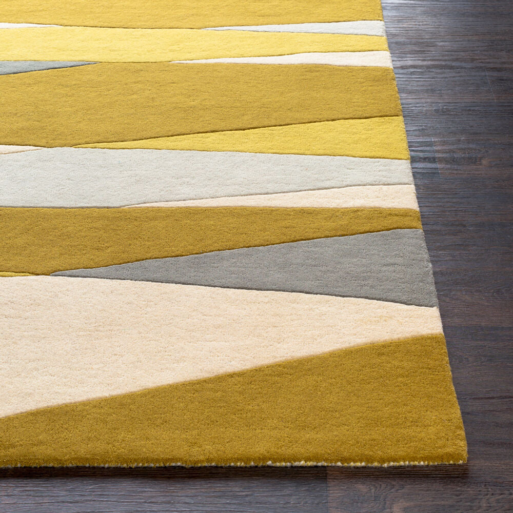 Forum Gray/Yellow Handmade Rug - front