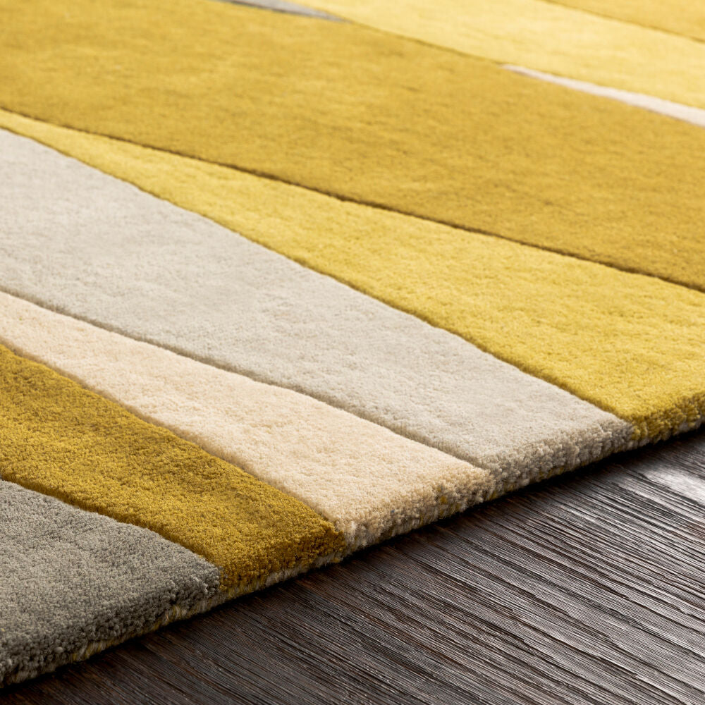 Forum Gray/Yellow Handmade Rug - texture