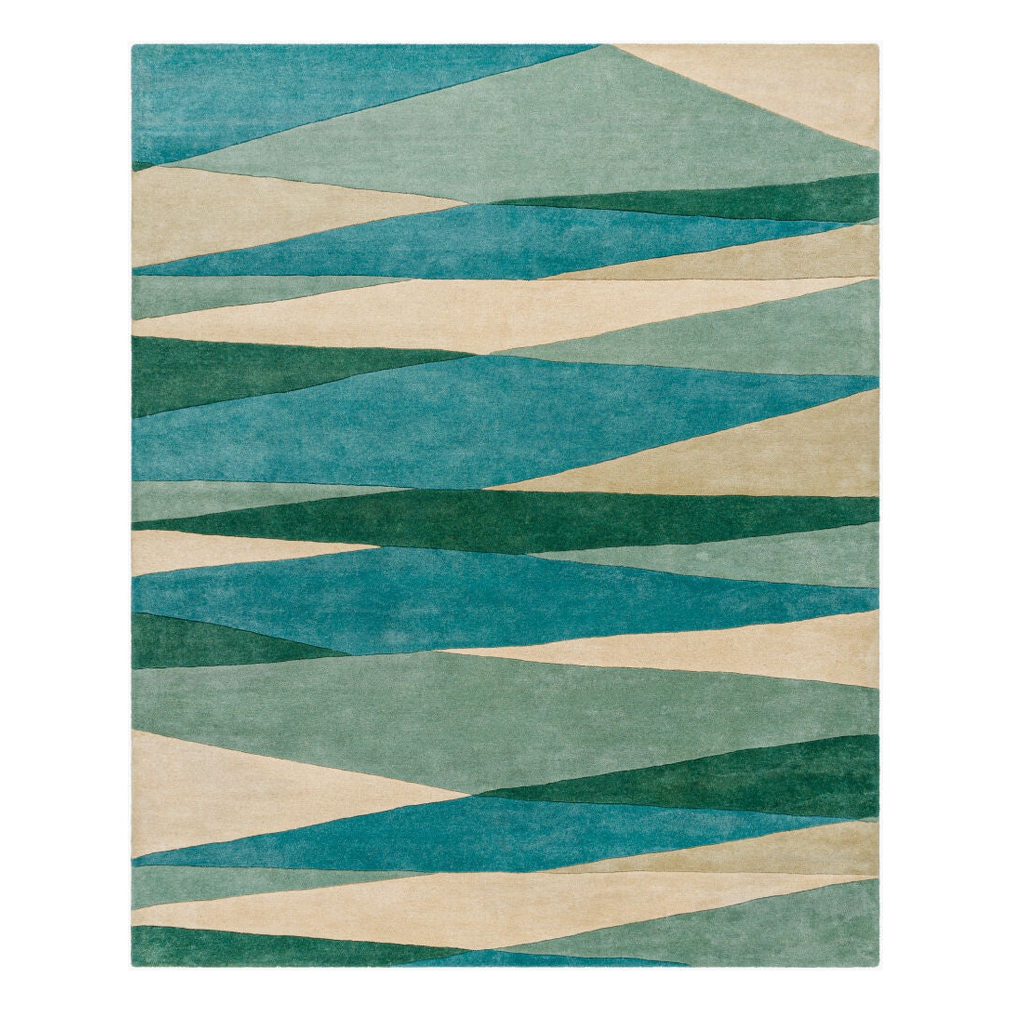 Forum Cream/Teal Handmade Rug - 10' x 14'