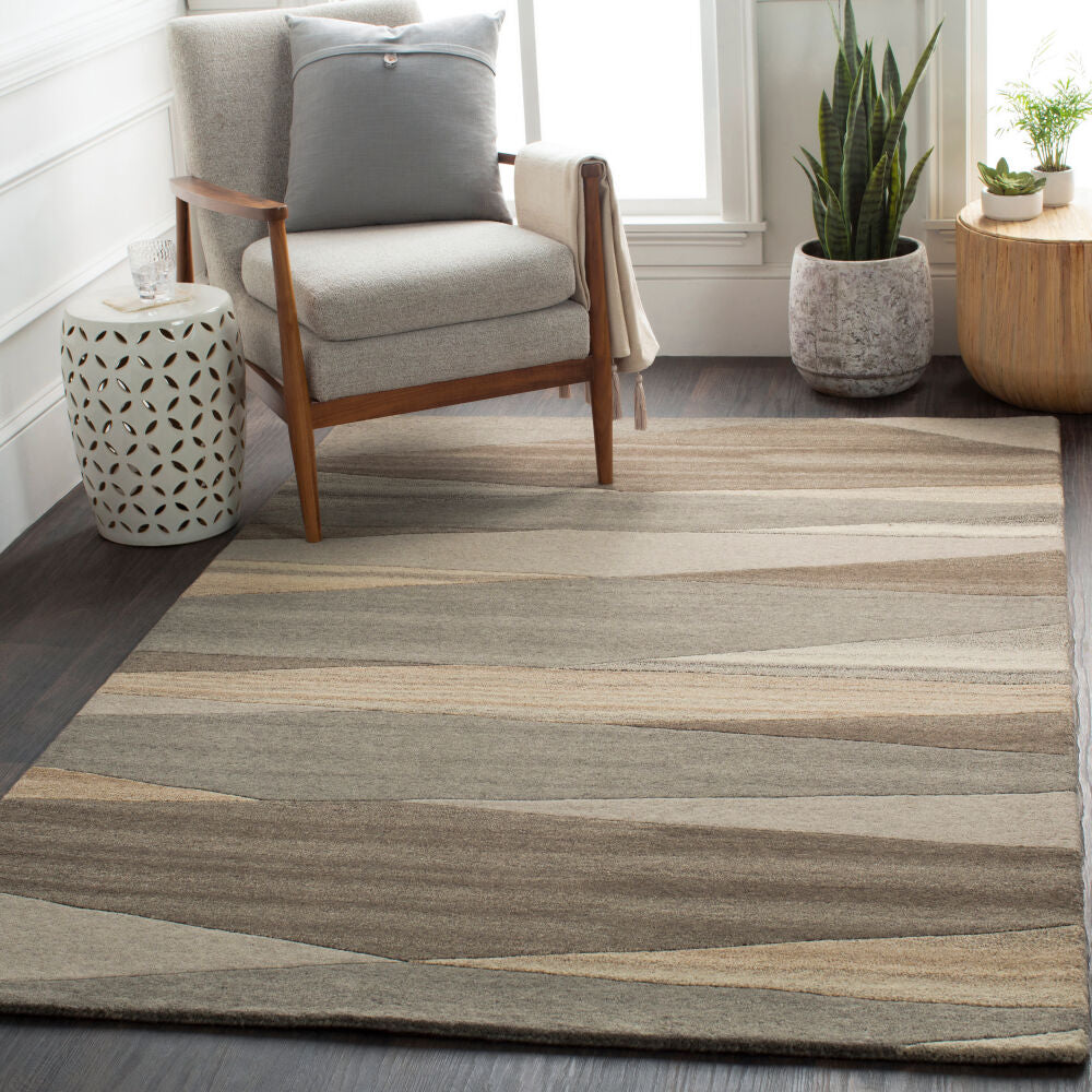 Forum Black/Taupe Handmade Rug FM-7211 - roomscene