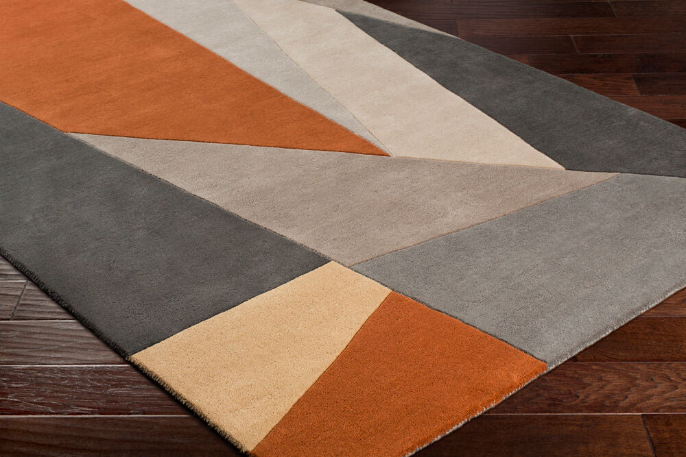 Forum Charcoal/Taupe Handmade Rug FM-7224 - corner