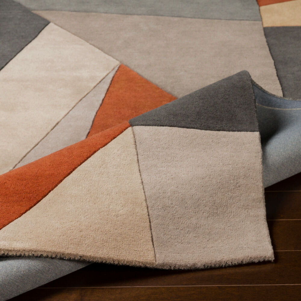 Forum Charcoal/Taupe Handmade Rug FM-7224 - fold