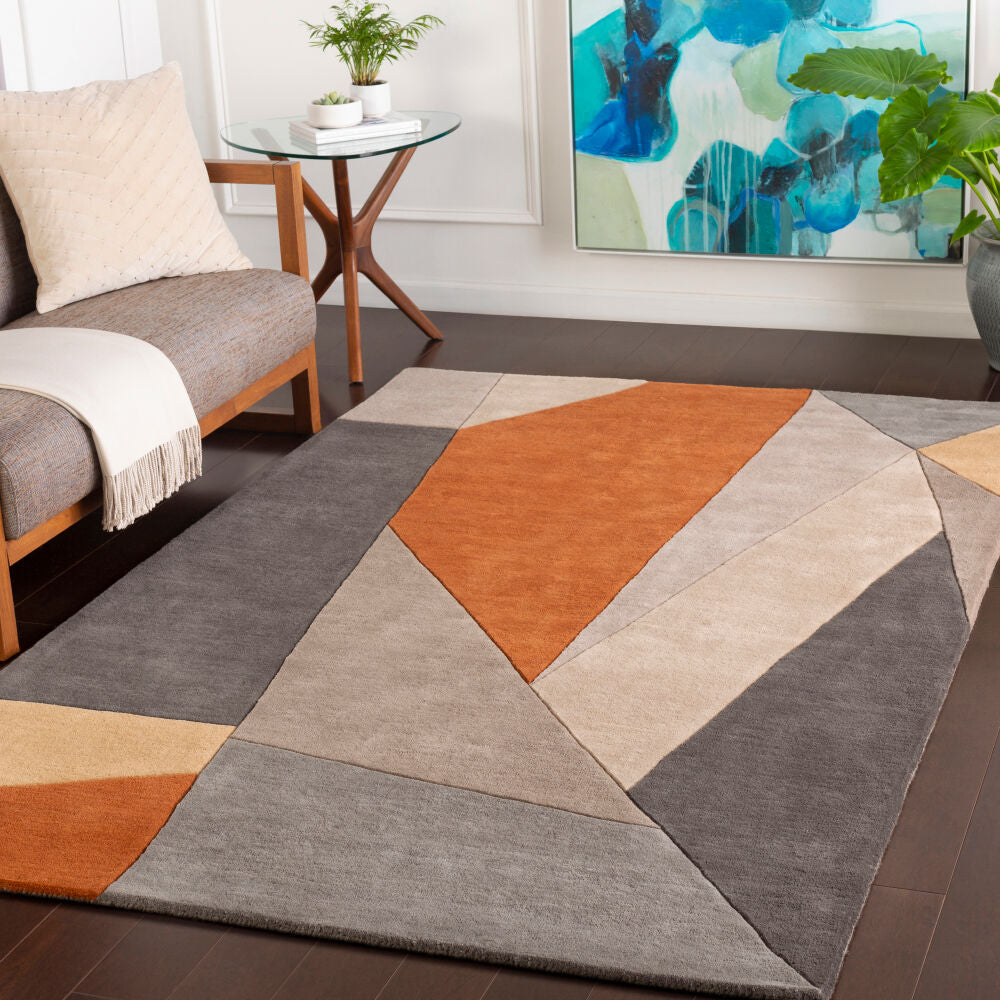 Forum Charcoal/Taupe Handmade Rug FM-7224 - roomscene