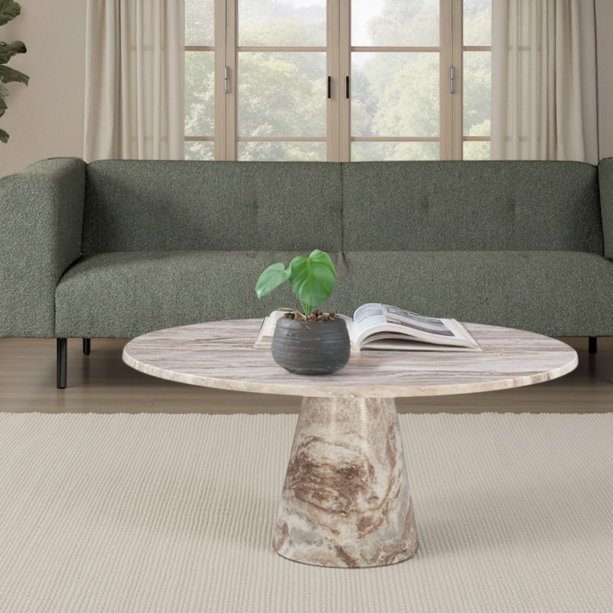Nile 38" Coffee Table in Brown Toronto Marble - image 3