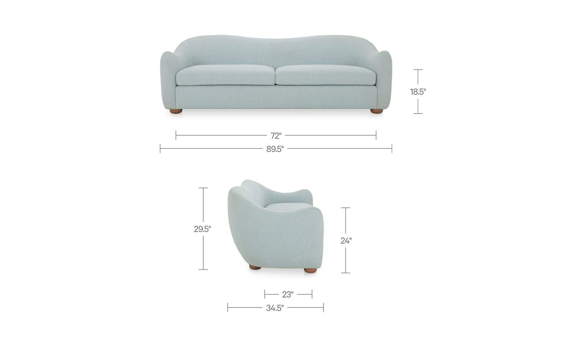 Bria Sofa Light Blue by Moe's Home Collection - view 11