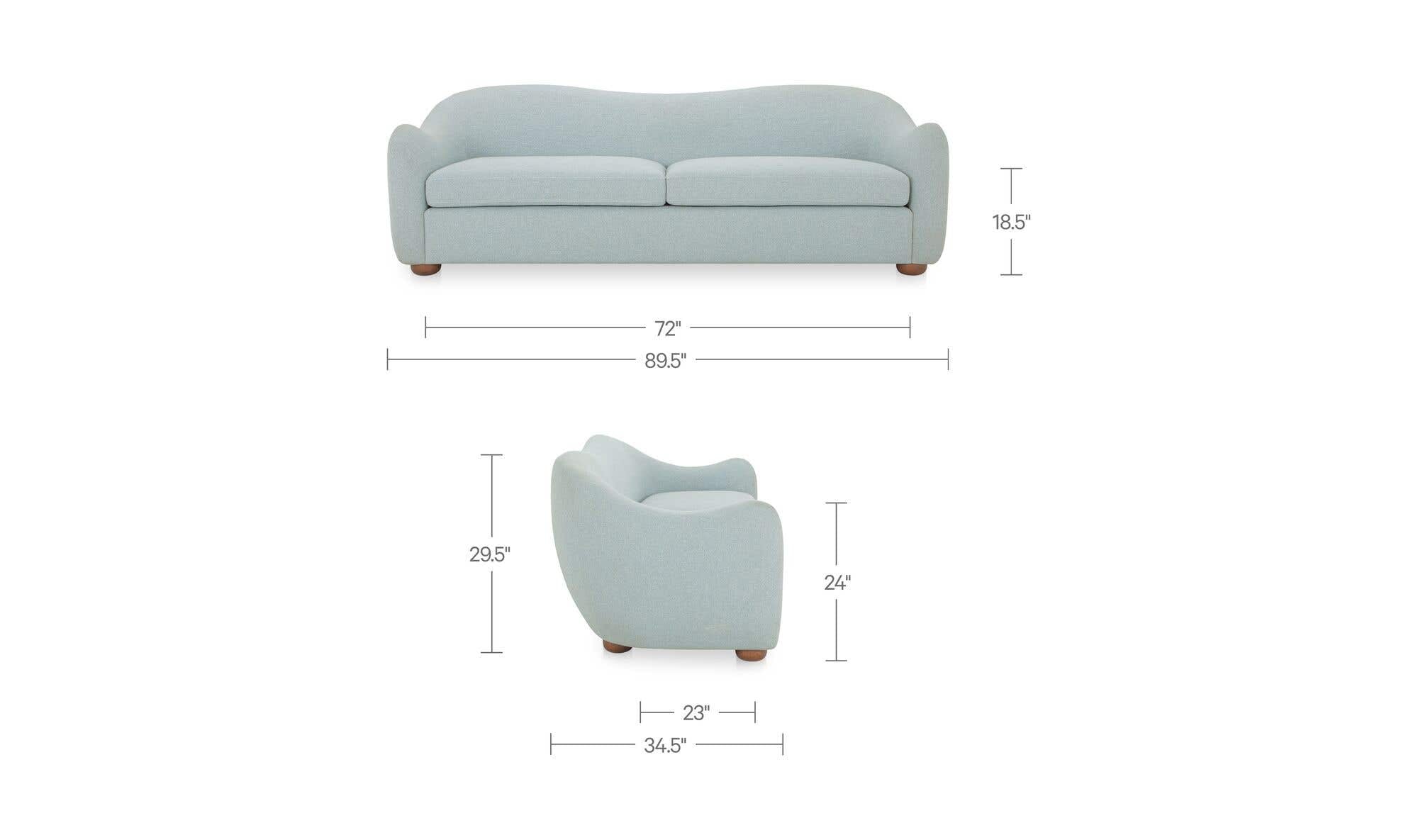 Bria Sofa Light Blue by Moe's Home Collection - view 11