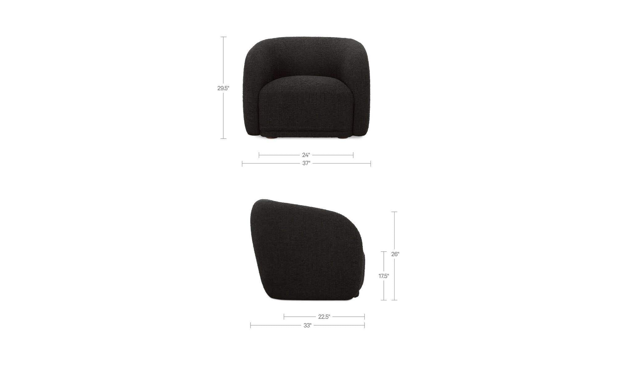 Faye Accent Chair Black Boucle by Moe's Home Collection - view 9