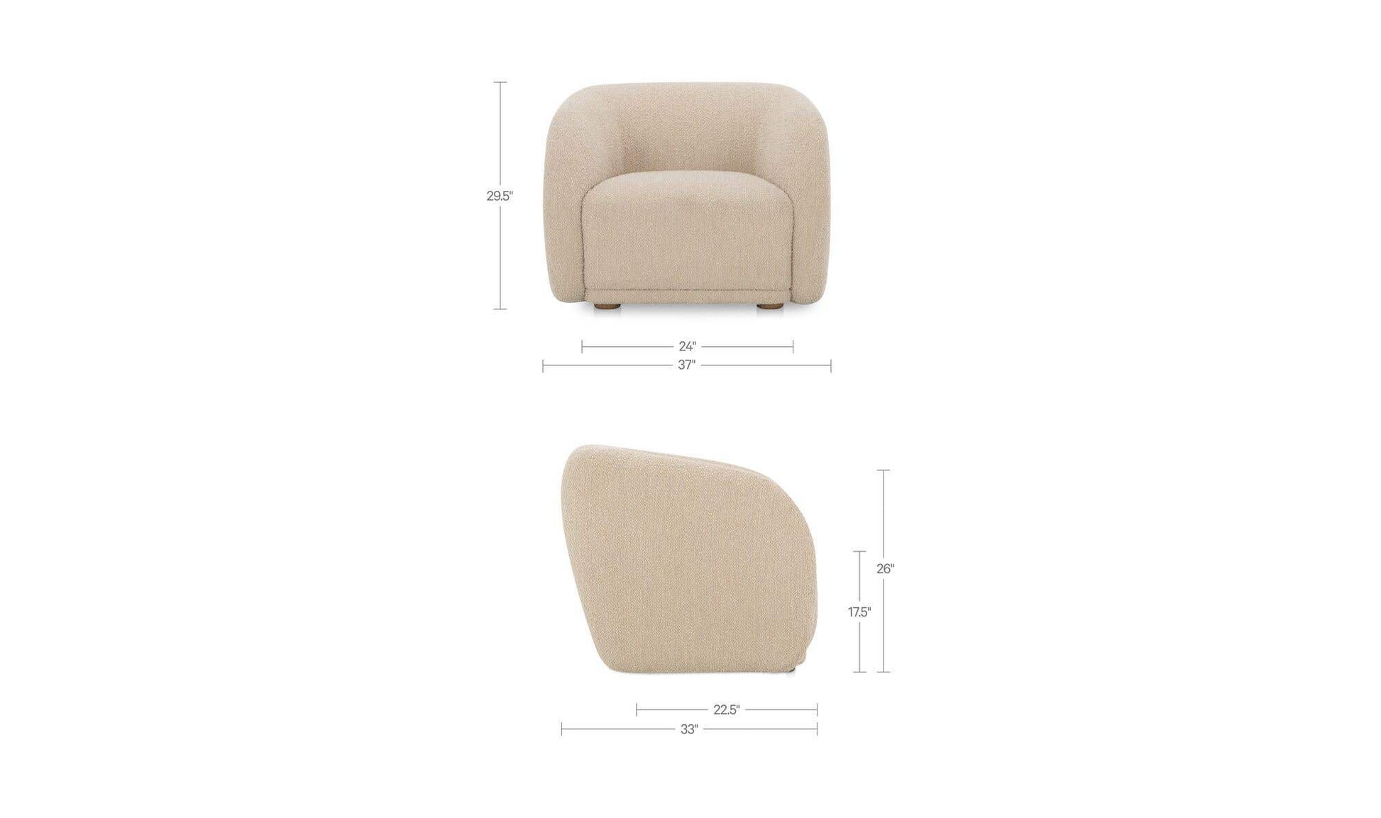 Faye Accent Chair Beige Boucle by Moe's Home Collection - view 10