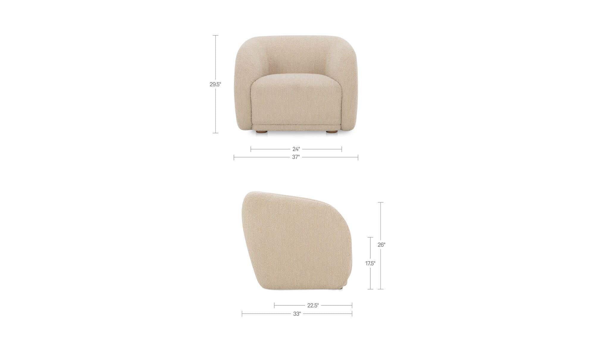 Faye Accent Chair Beige Boucle by Moe's Home Collection - view 10
