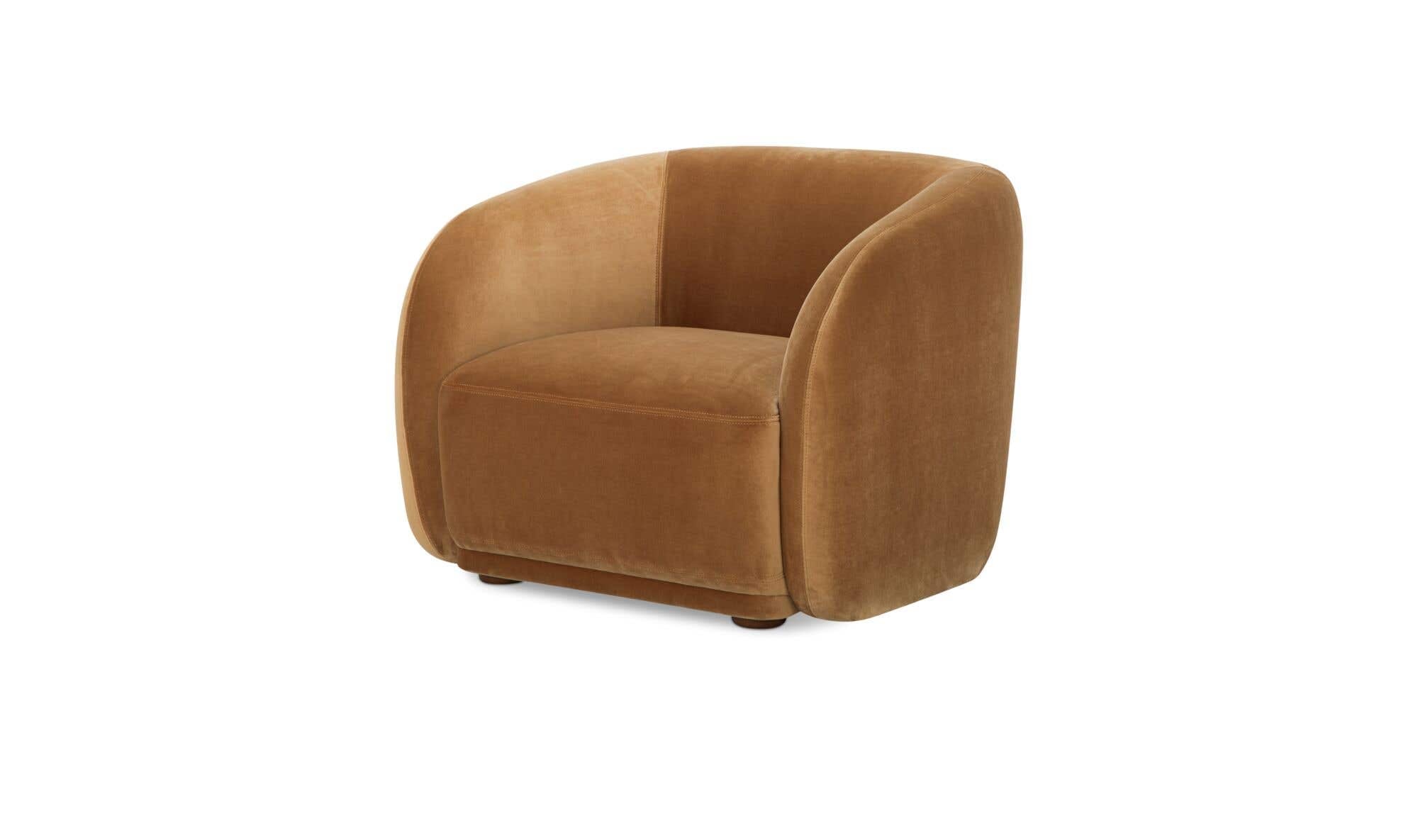 Faye Accent Chair Tan Faux Mohair by Moe's Home Collection - view 6