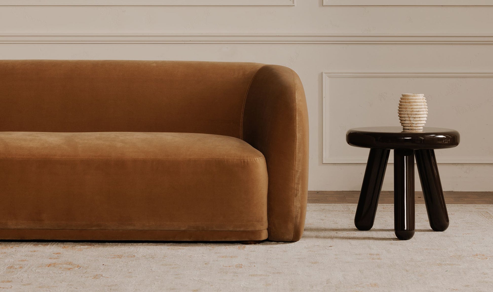 Faye Sofa Tan Faux Mohair by Moe's Home Collection - view 7