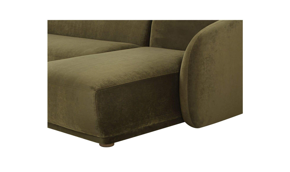 Faye Sectional Dark Green Faux Mohair Right by Moe's Home Collection - view 7