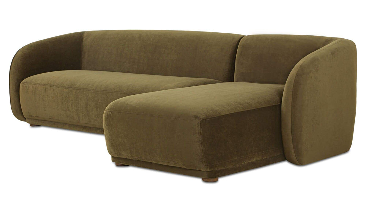 Faye Sectional Dark Green Faux Mohair Right by Moe's Home Collection - view 4