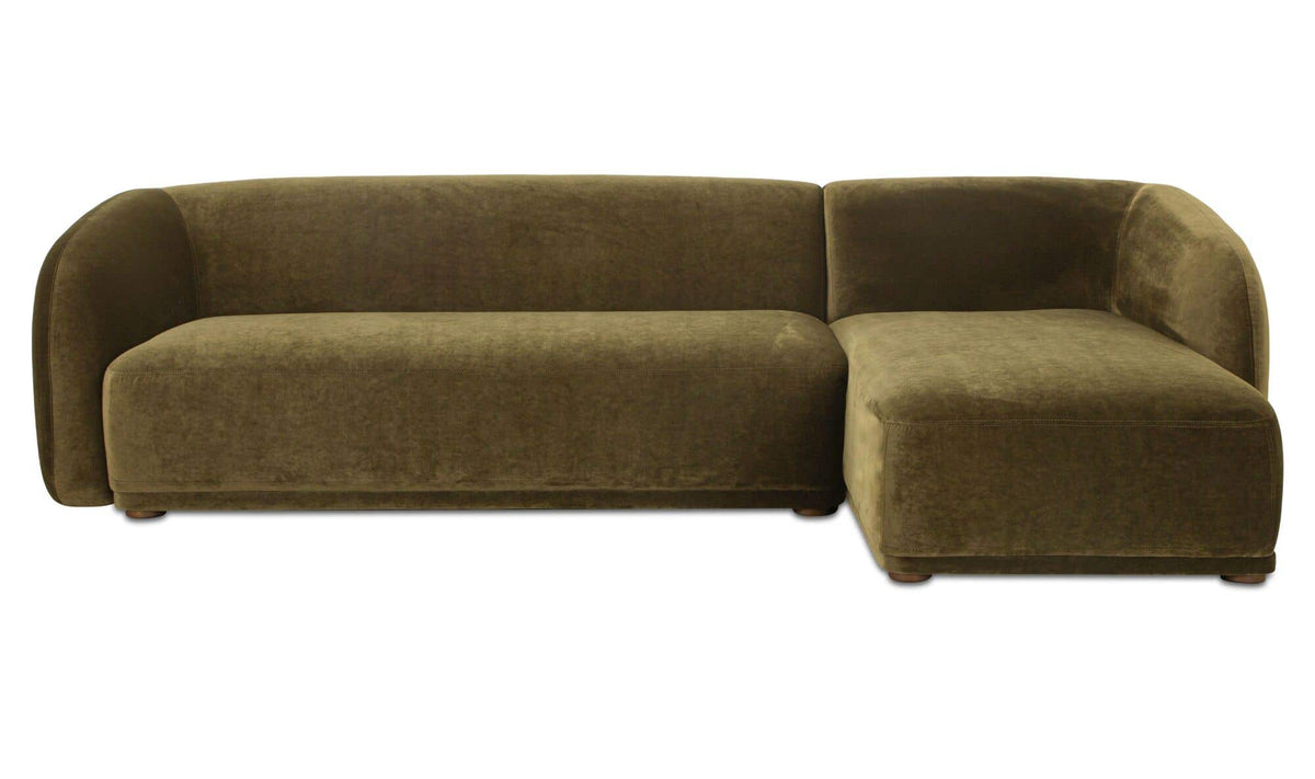 Faye Sectional Dark Green Faux Mohair Right by Moe's Home Collection - view 2