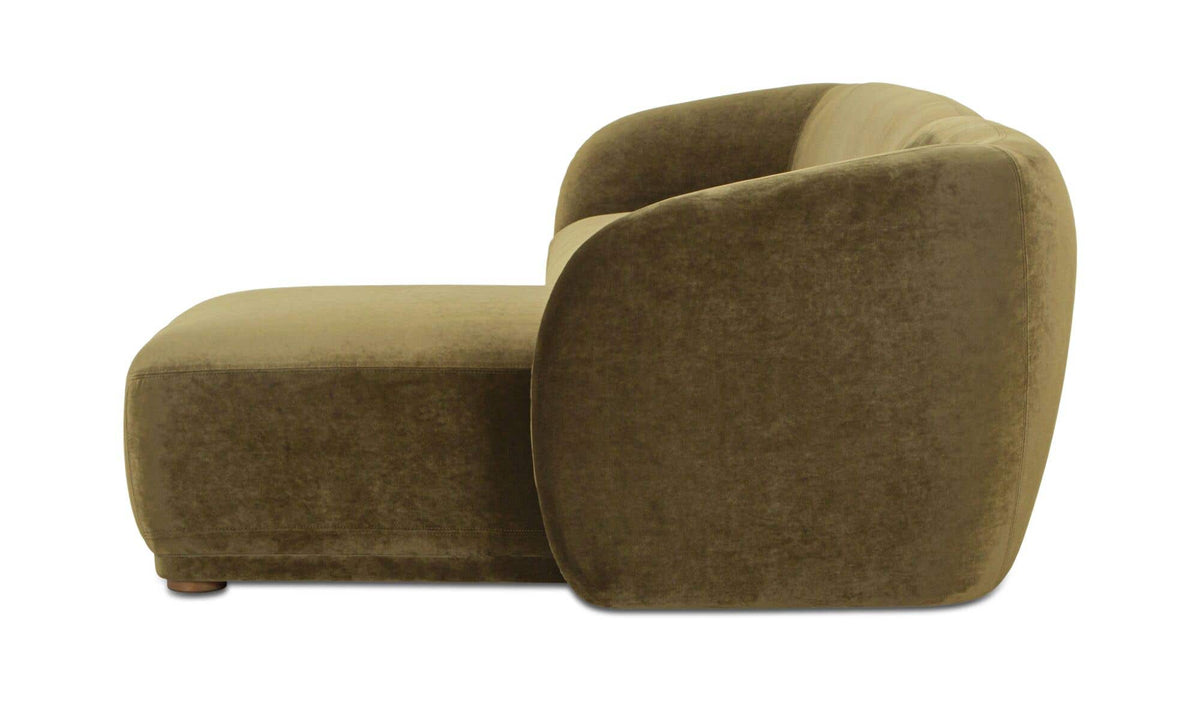 Faye Sectional Dark Green Faux Mohair Right by Moe's Home Collection - view 5