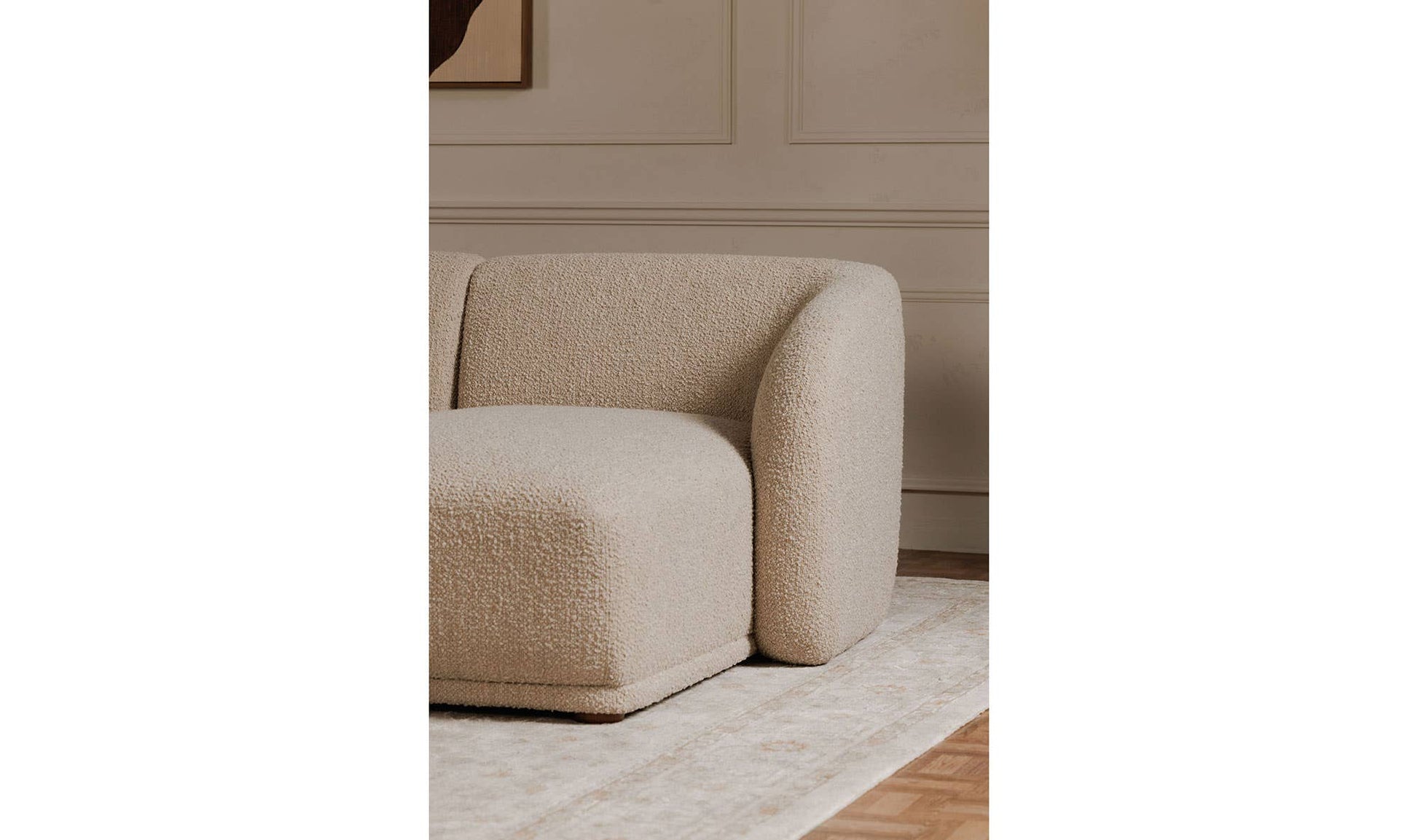 Faye Right Sectional Beige Boucle by Moe's Home Collection - view 9