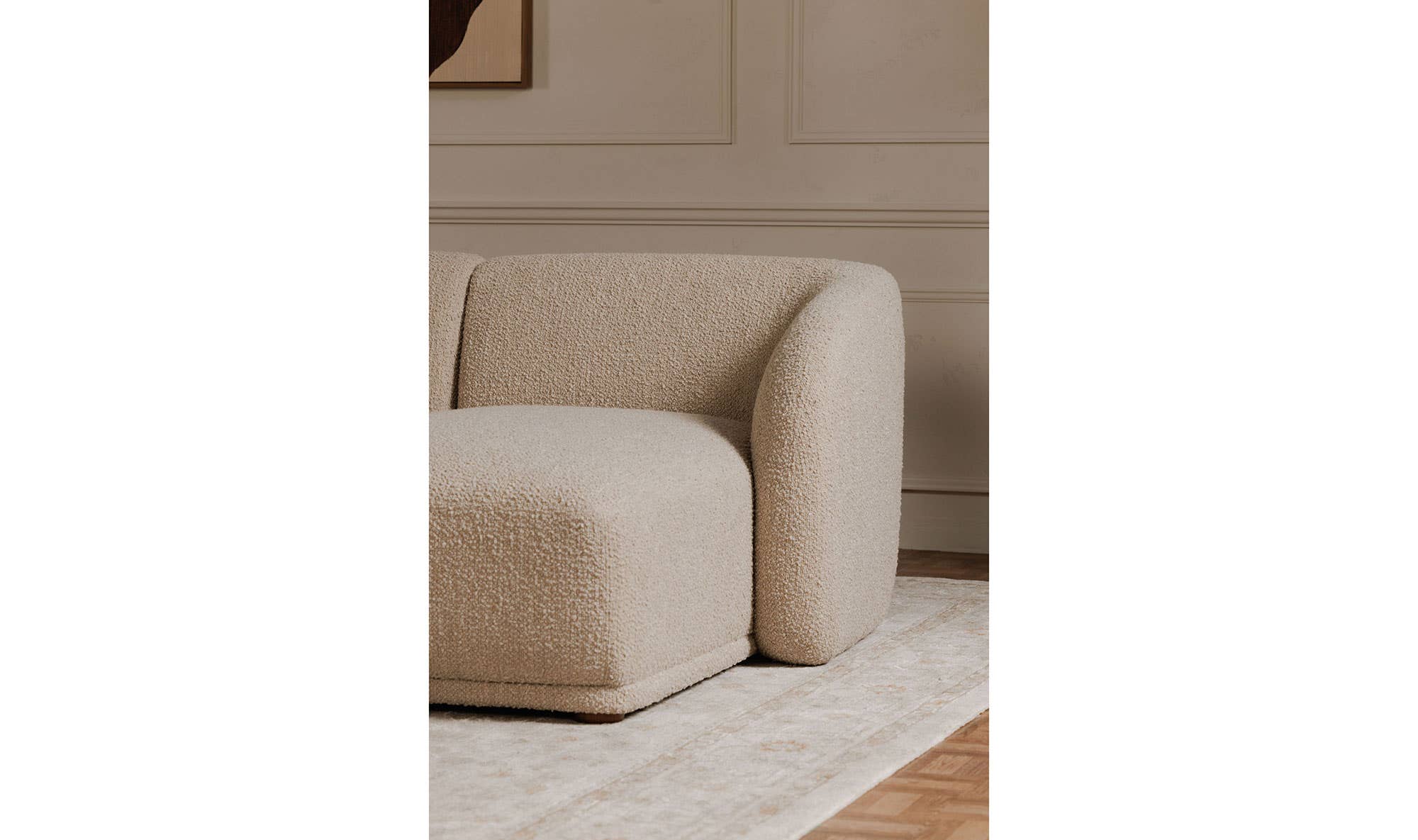 Faye Right Sectional Beige Boucle by Moe's Home Collection - view 9
