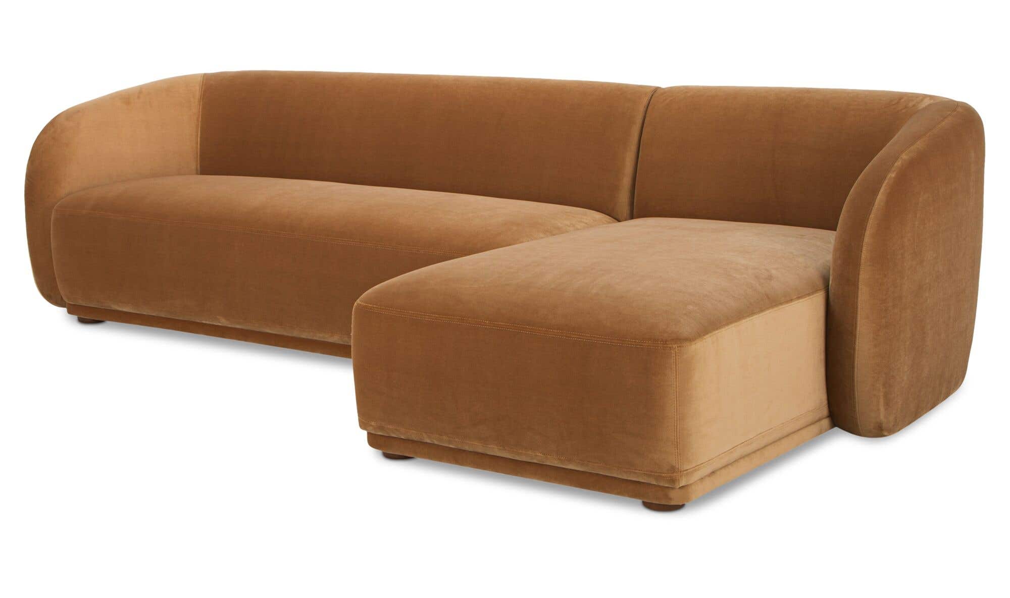 Faye Right Sectional Tan Faux Mohair by Moe's Home Collection - view 10