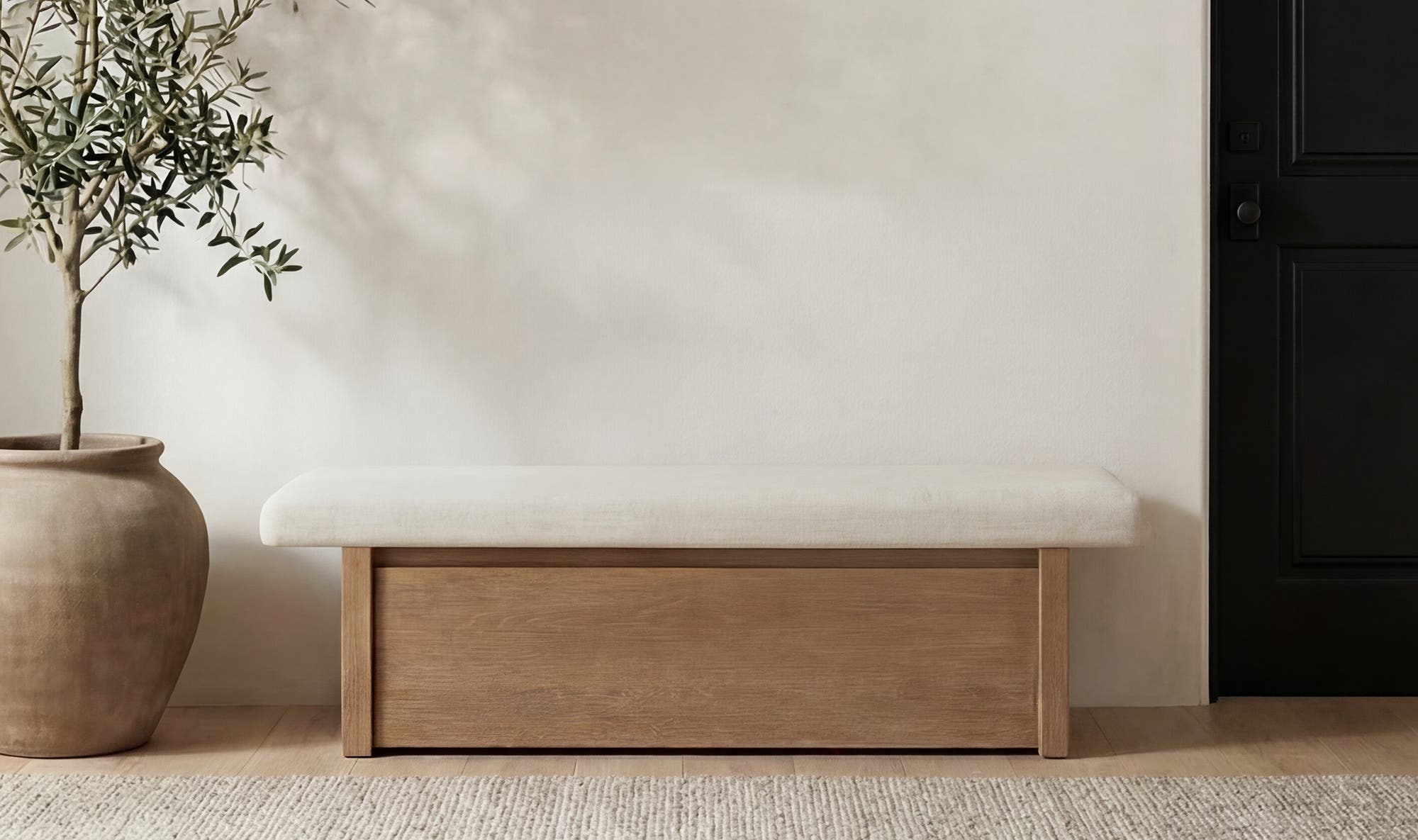 Gemma Storage Bench Oat by Moe's Home Collection - view 4