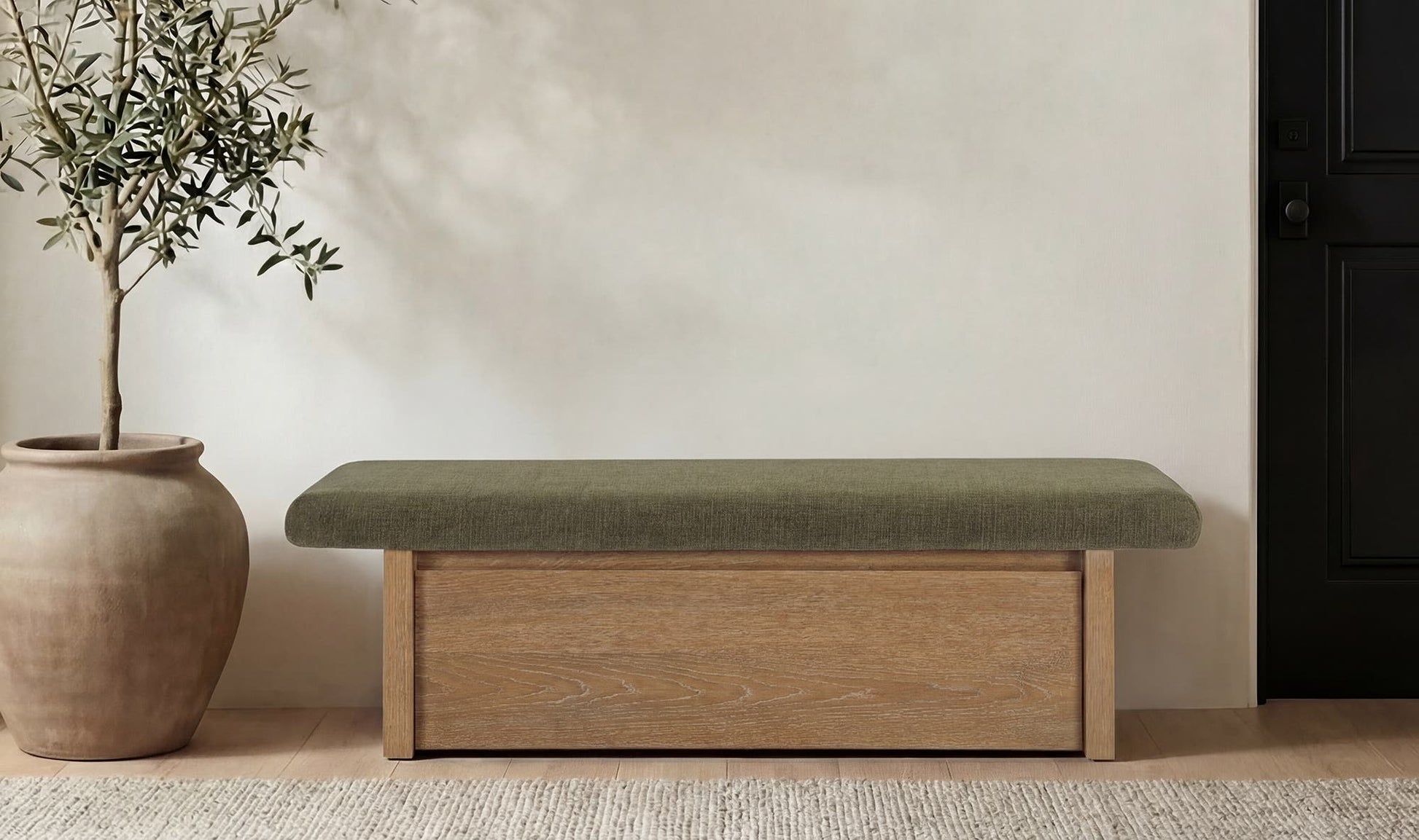 Gemma Storage Bench Dark Green by Moe's Home Collection - view 4