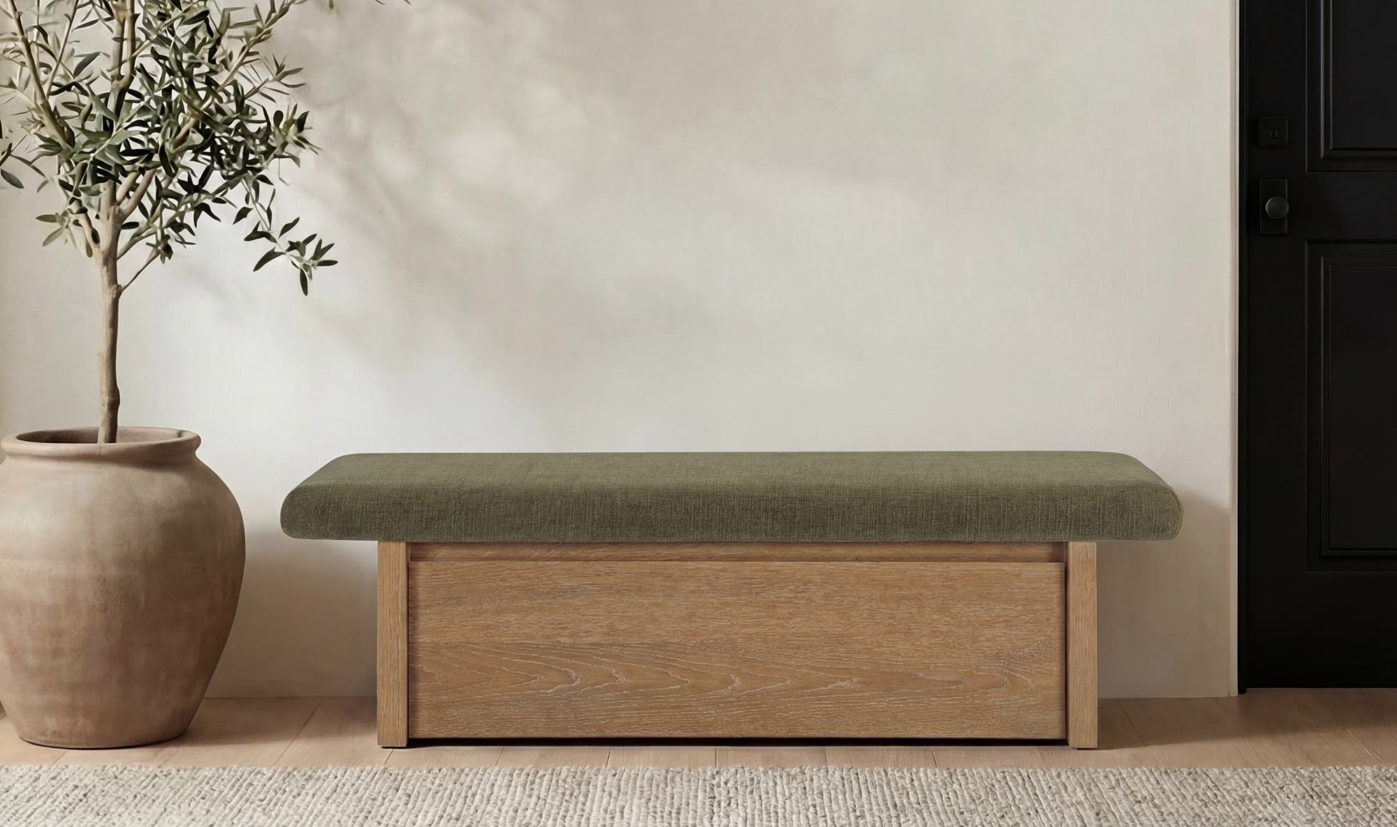 Gemma Storage Bench Dark Green by Moe's Home Collection - view 4