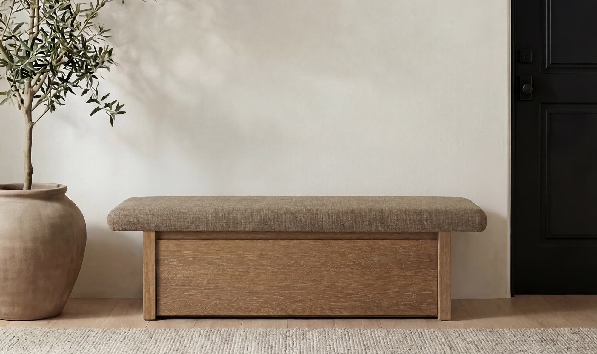 Gemma Storage Bench Taupe by Moe's Home Collection - view 5