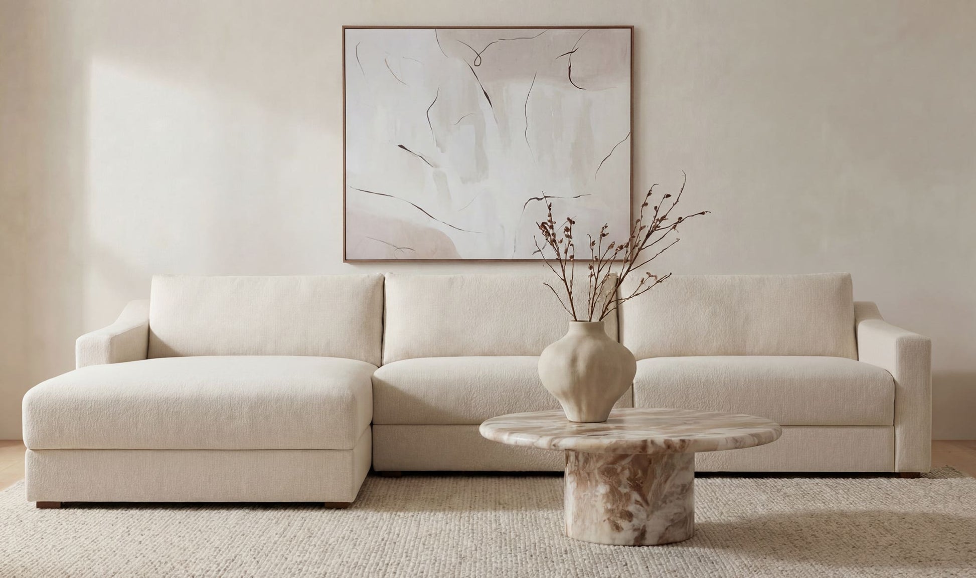 Farrow Sectional Flecked Oat Left by Moe's Home Collection - view 4
