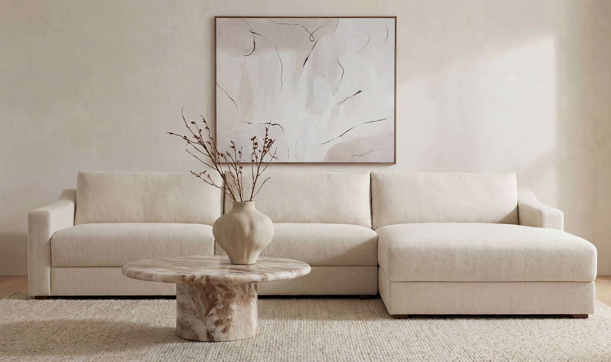 Farrow Sectional Flecked Oat Right by Moe's Home Collection - view 5