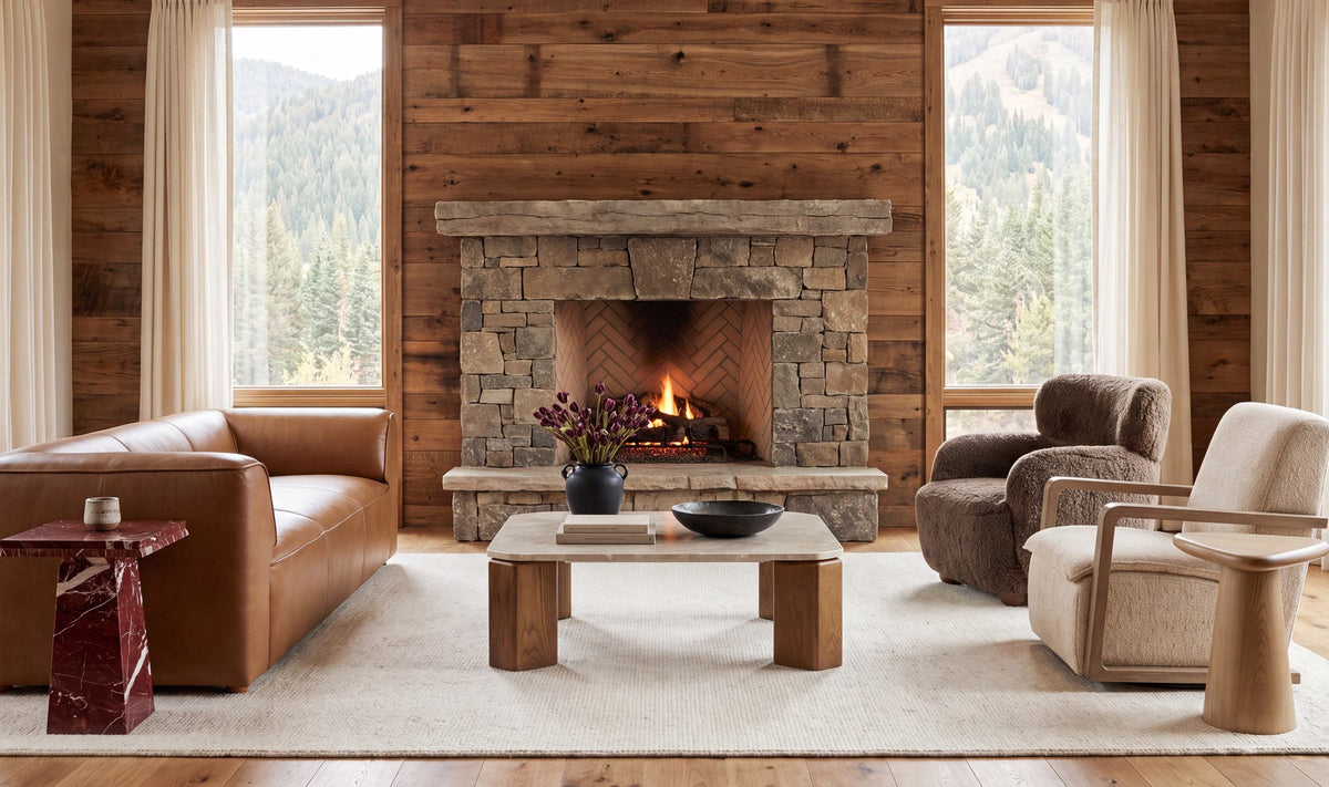 Wales Accent Chair Light Brown Faux Fur by Moe's Home Collection - view 3