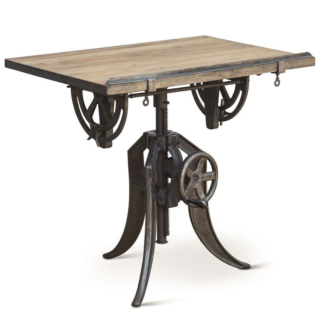 French Industrial Crank Architect Drafting Table 35"