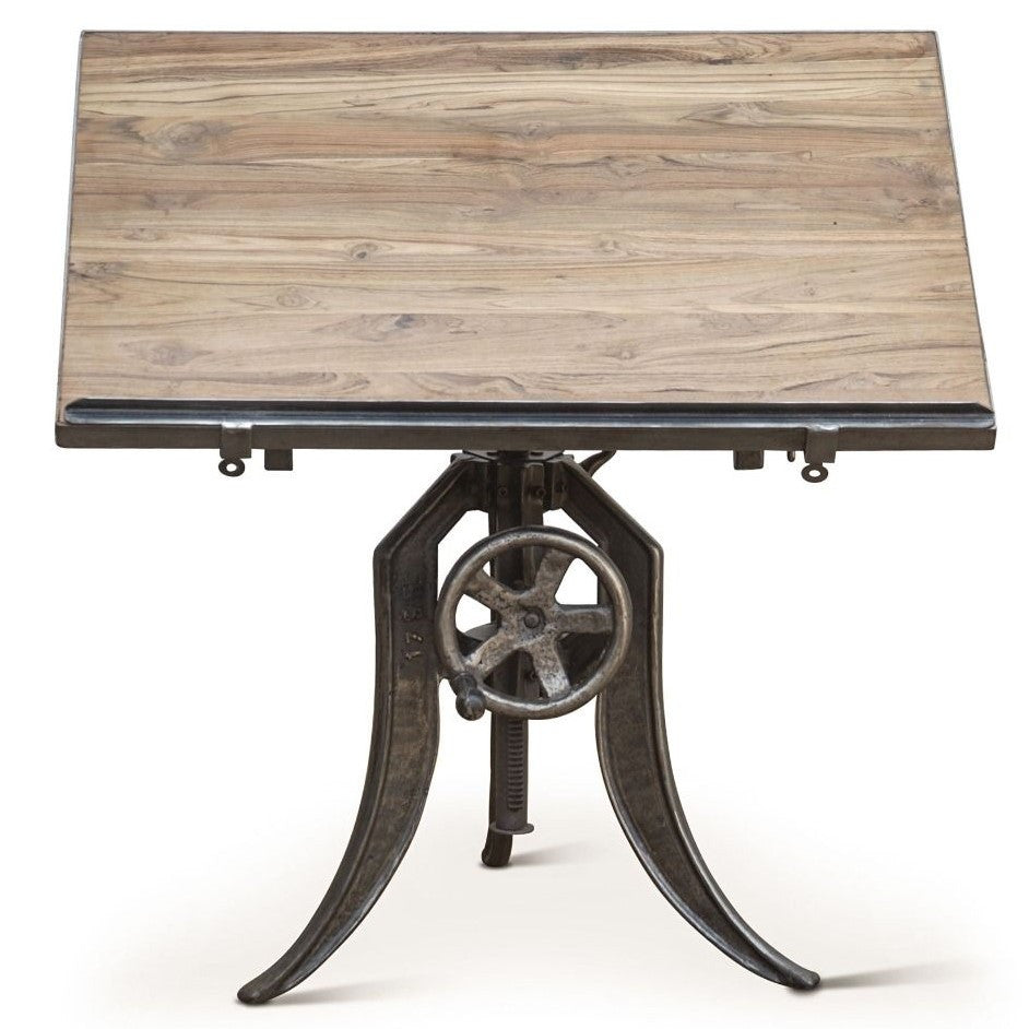 French Industrial Crank Architect Drafting Table 35"