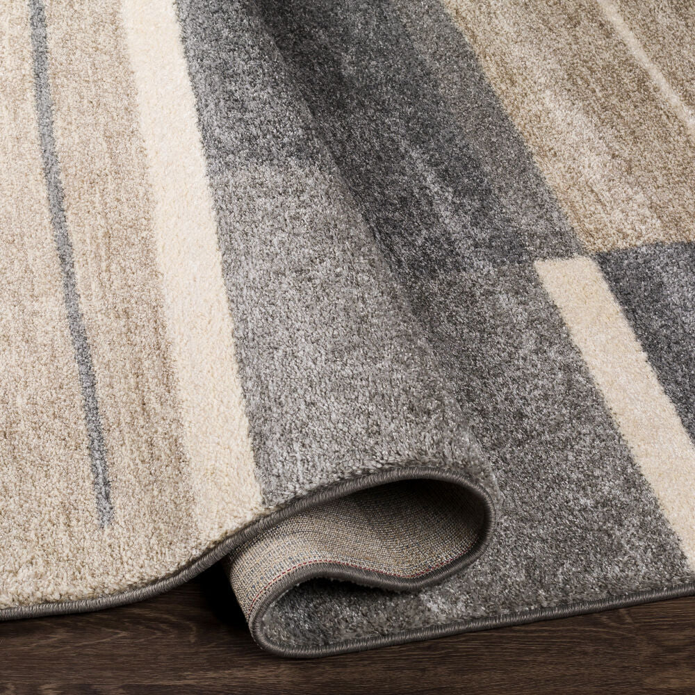Fowler Gray/Taupe Machine Woven Rug - fold