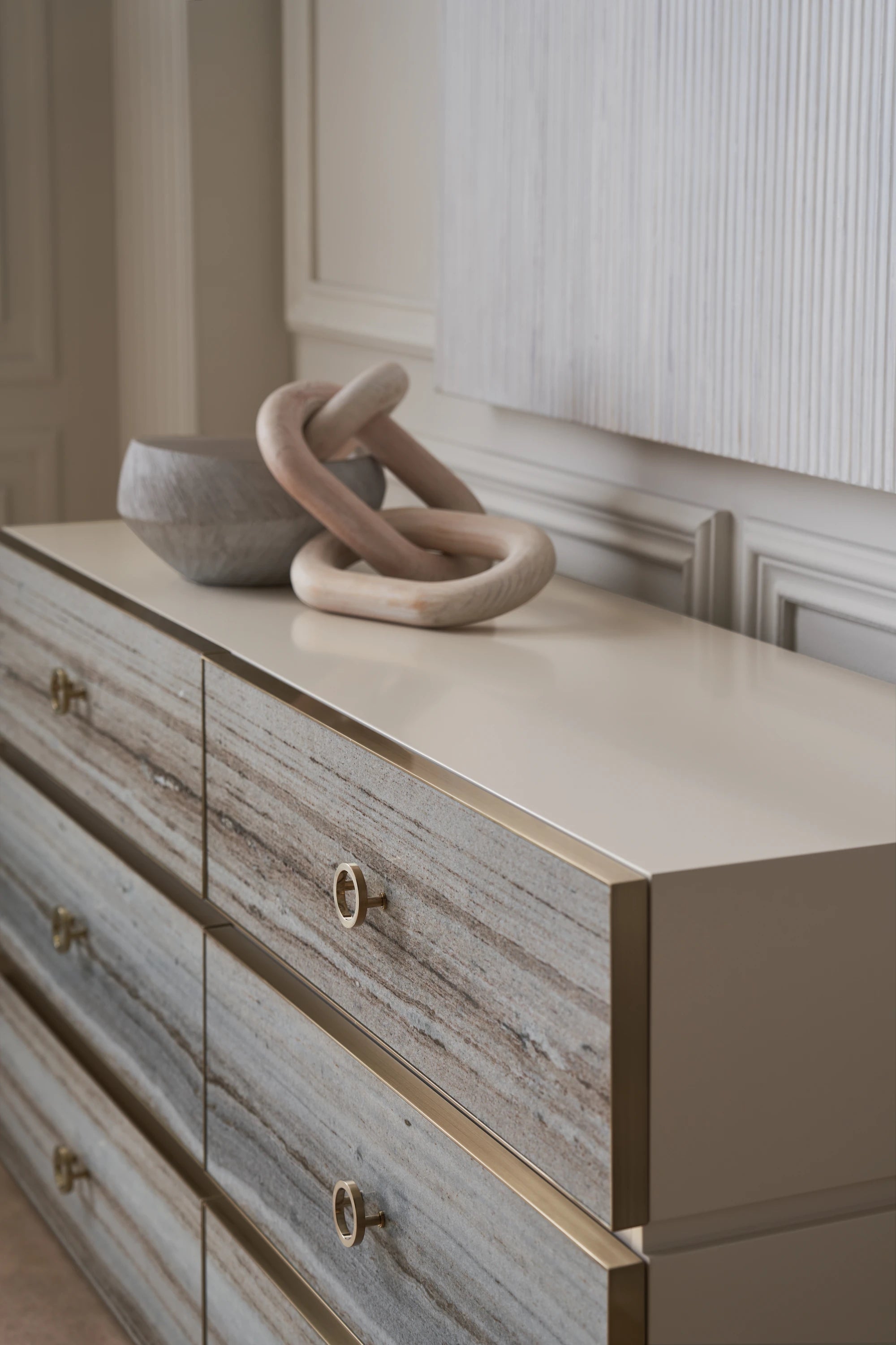 Bedrock Dresser Almond Milk 64" by Caracole - view 3