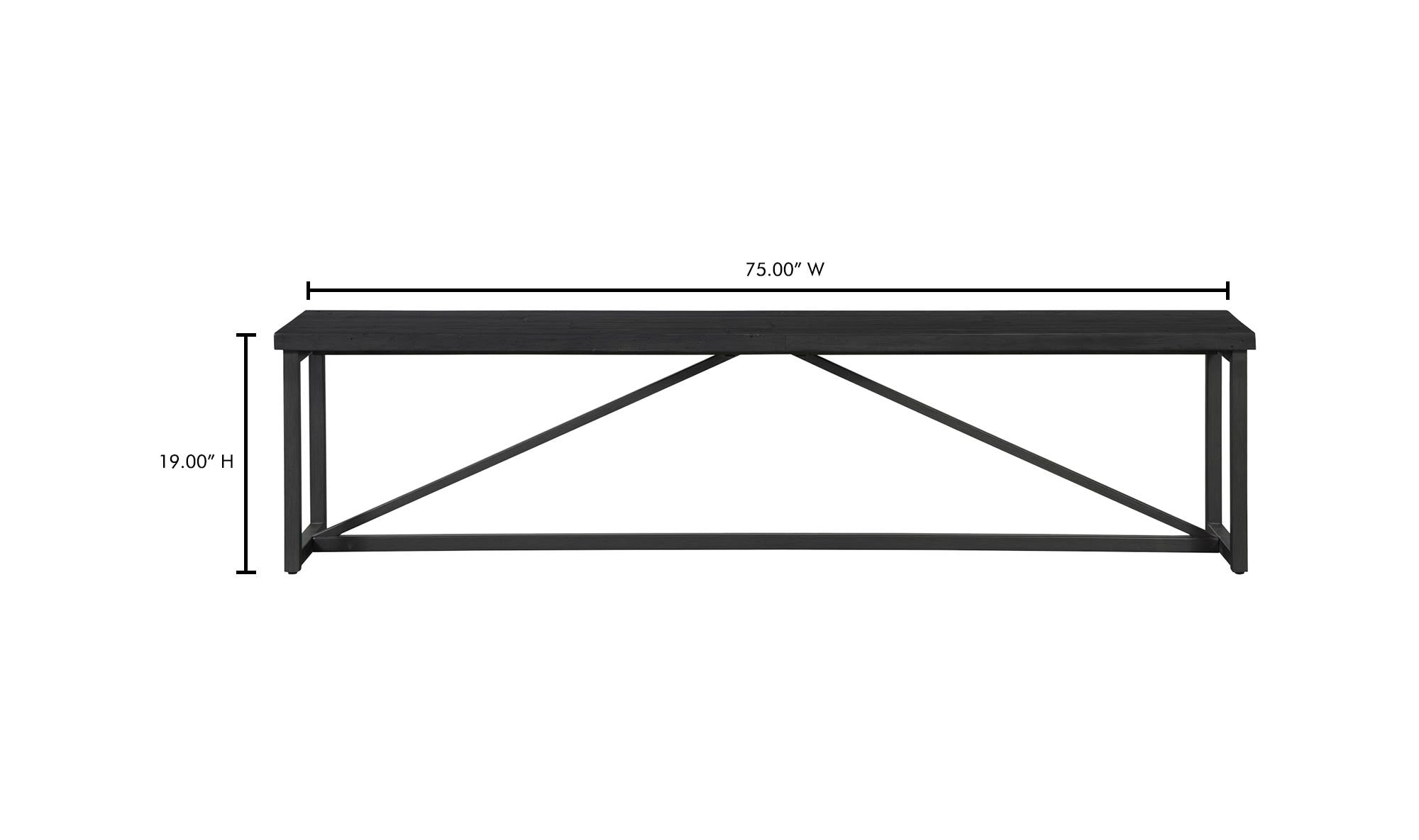 Sierra Bench Black by Moe's Home Collection - view 15