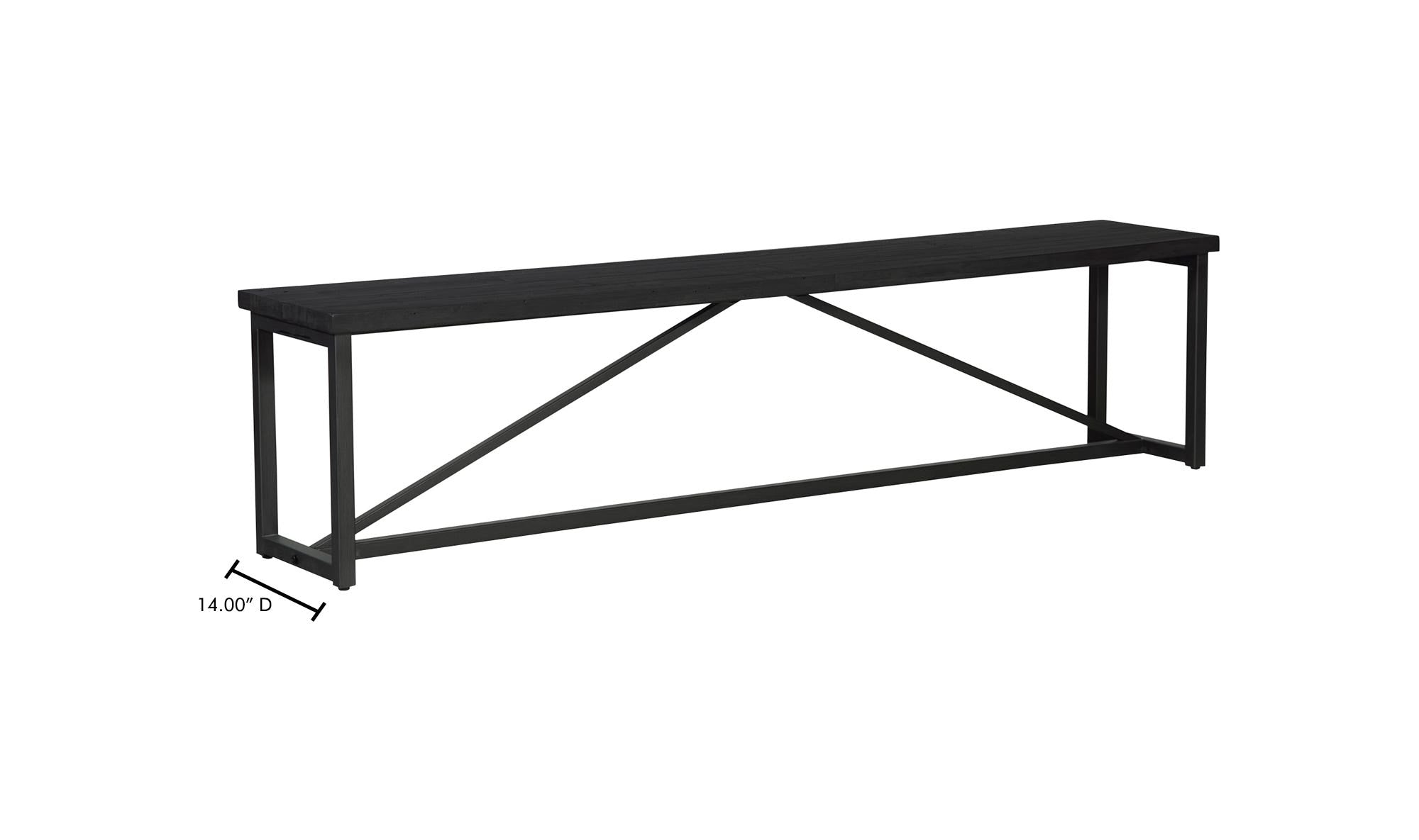 Sierra Bench Black by Moe's Home Collection - view 16